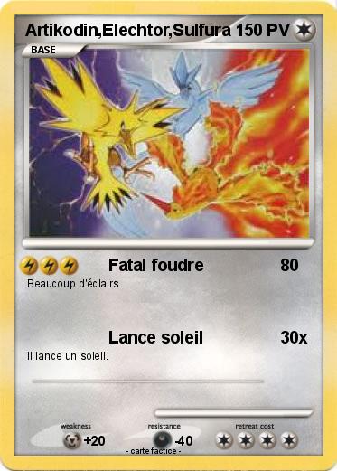 Pokemon Artikodin,Elechtor,Sulfura