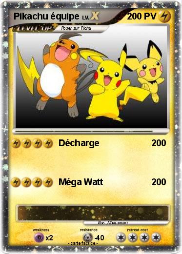 Pokemon Pikachu équipe