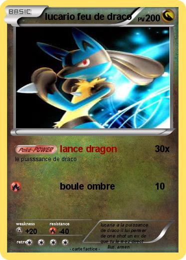 Pokemon lucario feu de draco