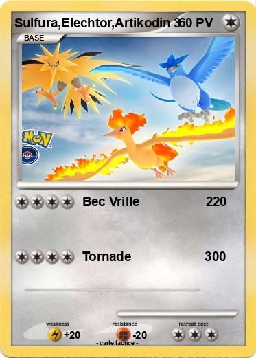Pokemon Sulfura,Elechtor,Artikodin 3