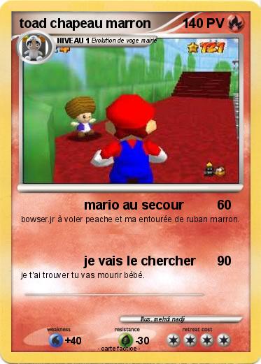 Pokemon toad chapeau marron