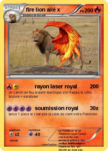 Pokemon fire lion ailé x