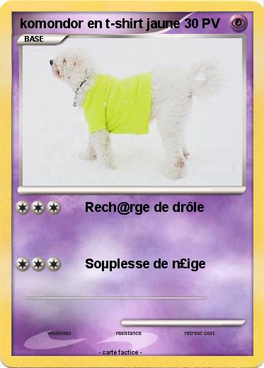 Pokemon komondor en t-shirt jaune