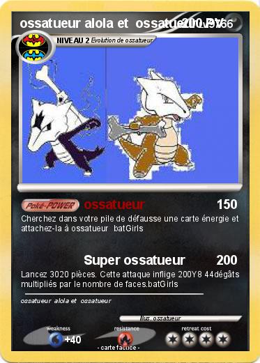 Pokemon ossatueur alola et  ossatueur