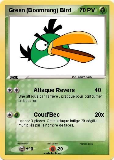 Pokemon Green (Boomrang) Bird