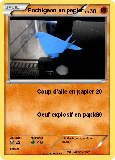 Pokemon Pochigeon en papier