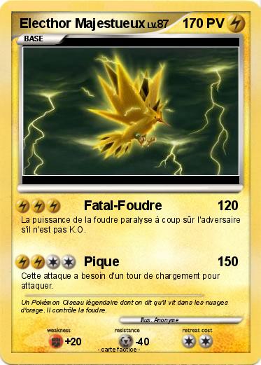 Pokemon Electhor Majestueux
