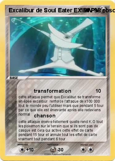 Pokemon Excalibur de Soul Eater EX NIV 98 obscur 