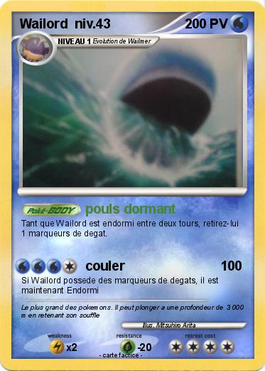 Pokemon Wailord  niv.43