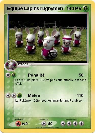 Pokemon Equipe Lapins rugbymen