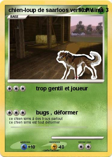 Pokemon chien-loup de saarloos version sims 3