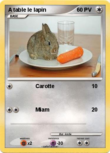 Pokemon A table le lapin