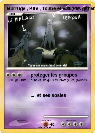 Pokemon Burruge , Kite , Toube et Bat ( les généraux )