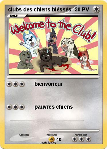 Pokemon clubs des chiens blèssés