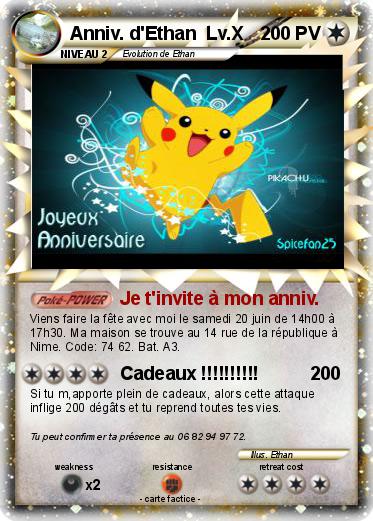 Pokemon Anniv. d'Ethan  Lv.X