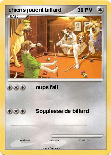 Pokemon chiens jouent billard