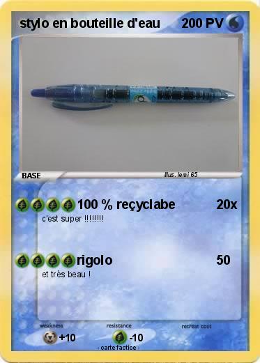 Pokemon stylo en bouteille d'eau