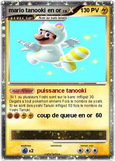 Pokemon mario tanooki en or