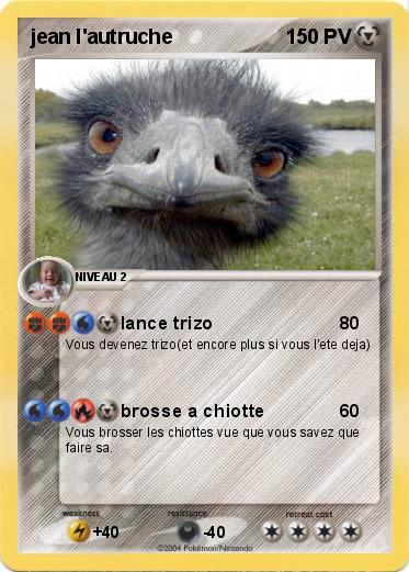 Pokemon jean l'autruche
