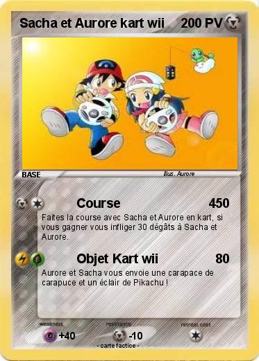 Pokemon Sacha et Aurore kart wii
