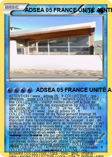 Pokemon ADSEA 05 FRANCE UNITÉ A INTERNAT FRANCE IME FRANCE