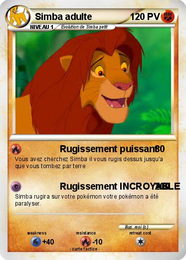 Pokemon Simba adulte