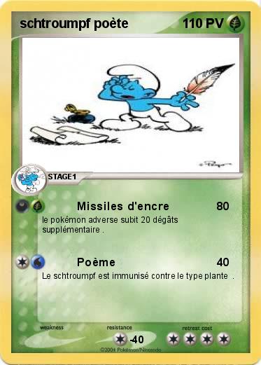 Pokemon schtroumpf poète