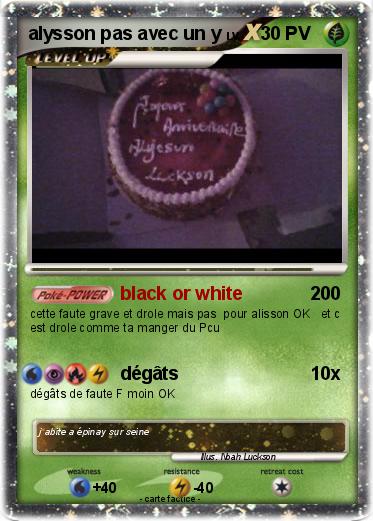 Pokemon alysson pas avec un y