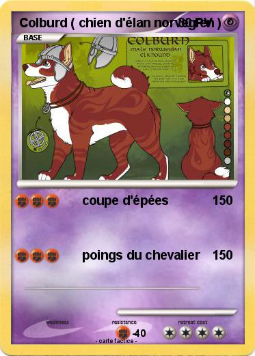 Pokemon Colburd ( chien d'élan norvegien )