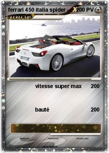 Pokemon ferrari 450 italia spider