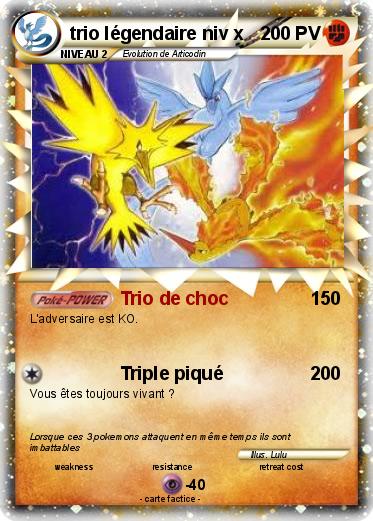 Pokemon trio légendaire niv x