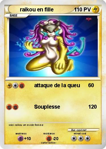 Pokemon raikou en fille