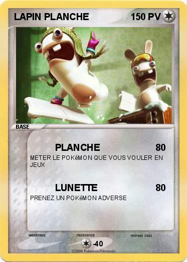Pokemon LAPIN PLANCHE