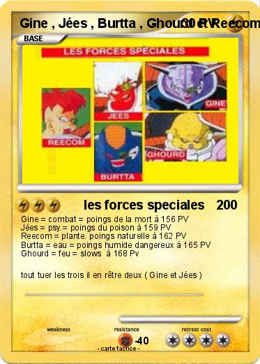Pokemon Gine , Jées , Burtta , Ghourd et Reecom