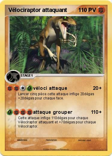 Pokemon Vélociraptor attaquant