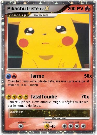 Pokemon Pikachu triste