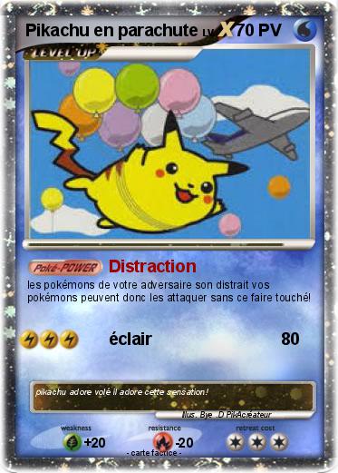 Pokemon Pikachu en parachute