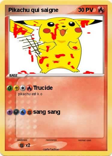 Pokemon Pikachu qui saigne