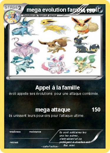 Pokemon mega evolution famille evoli