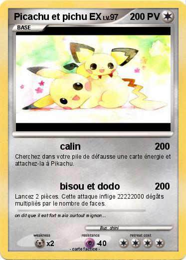 Pokemon Picachu et pichu EX