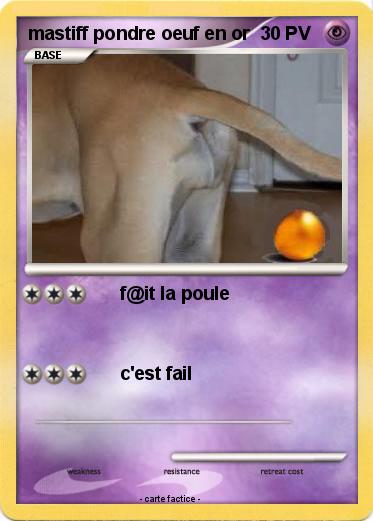 Pokemon mastiff pondre oeuf en or