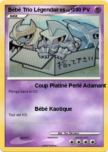 Pokemon Bébé Trio Légendaires
