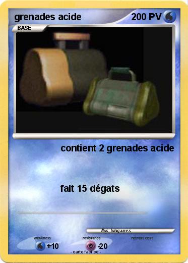 Pokemon grenades acide