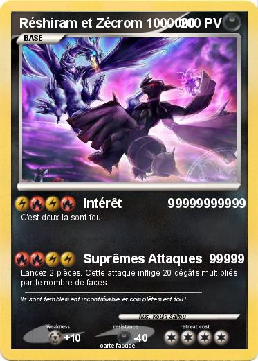 Pokemon Réshiram et Zécrom 1000000