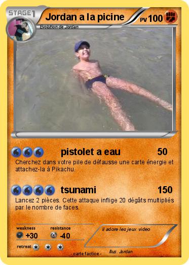 Pokemon Jordan a la picine