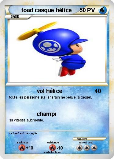 Pokemon toad casque hélice