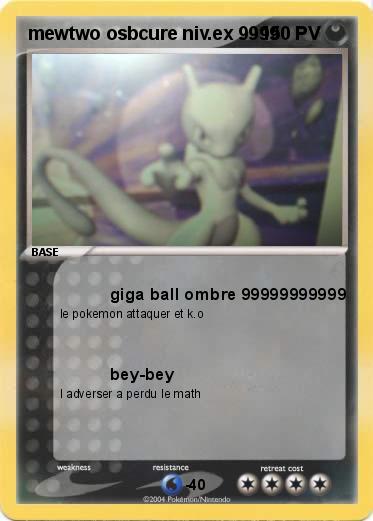 Pokemon mewtwo osbcure niv.ex 9999