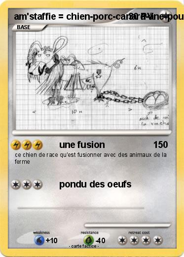 Pokemon am'staffie = chien-porc-canard-âne-poule-cheval-vache-chèvre-lapin