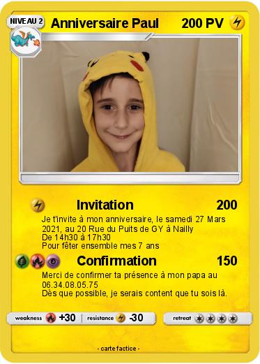 Pokemon Anniversaire Paul