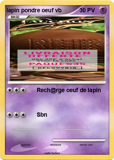 Pokemon lapin pondre oeuf vb